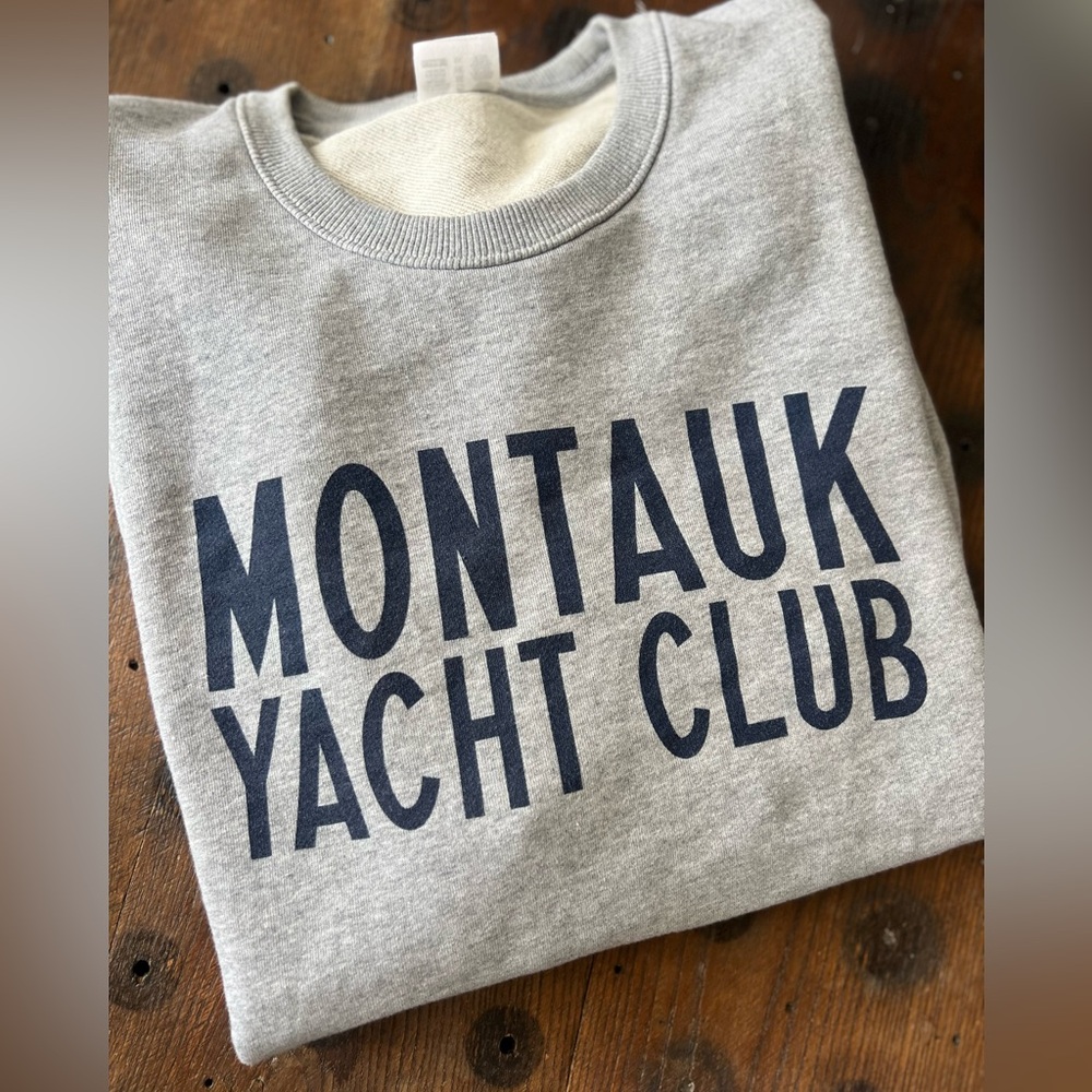 Grey Montauk Yacht Club crew neck sweatshirt